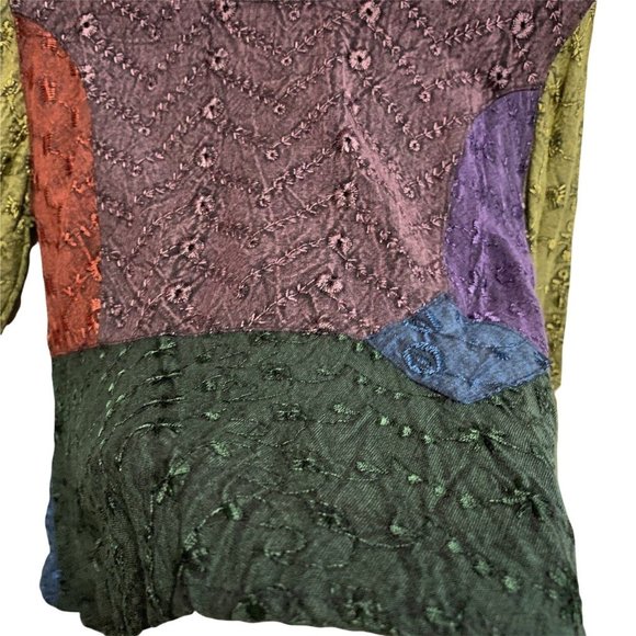 Sacred Threads Boho Peplum 100% Rayon Top - Picture 4 of 6